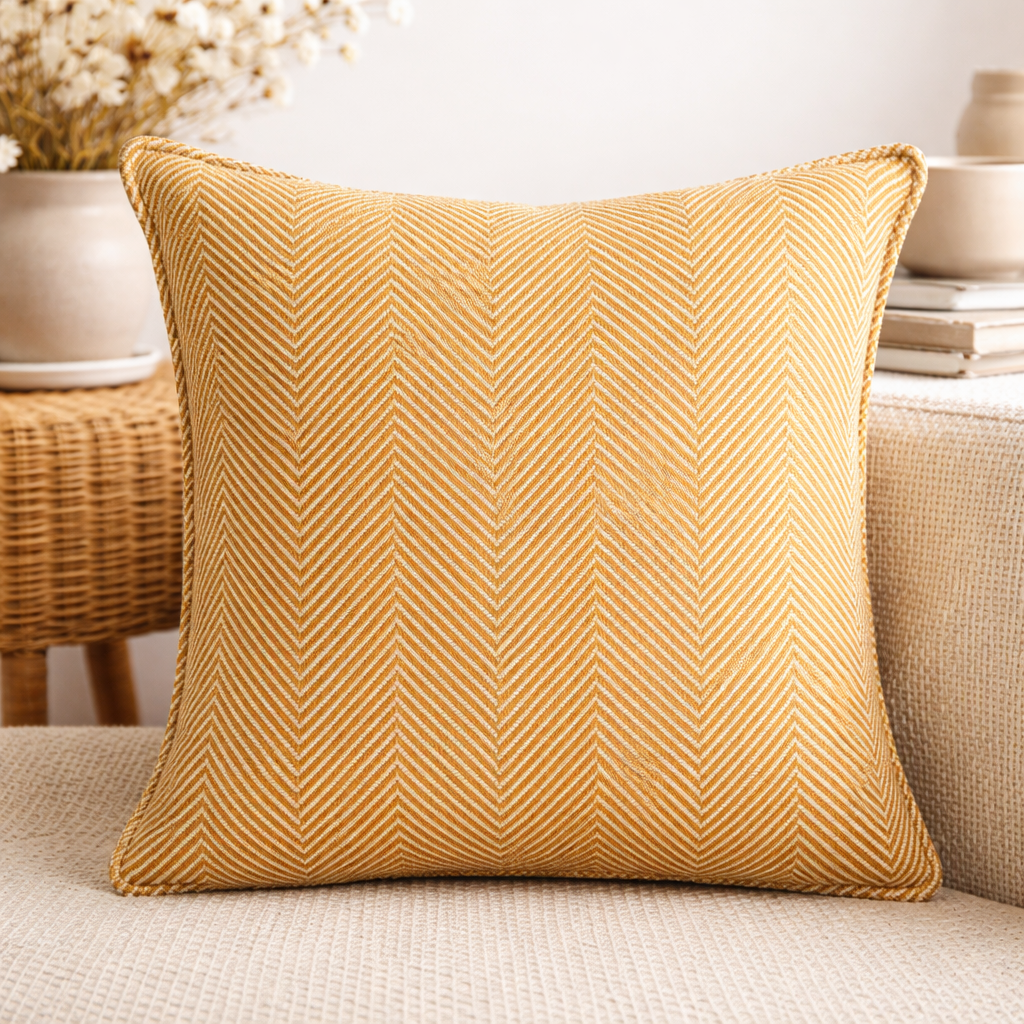 Herringbone Cushion Cover / Turmeric