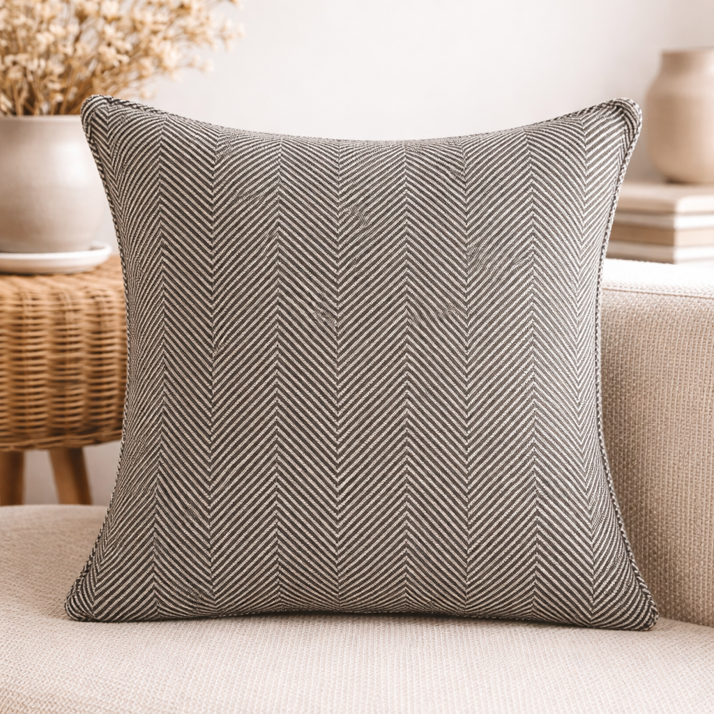 Herringbone Cushion Cover / Ink