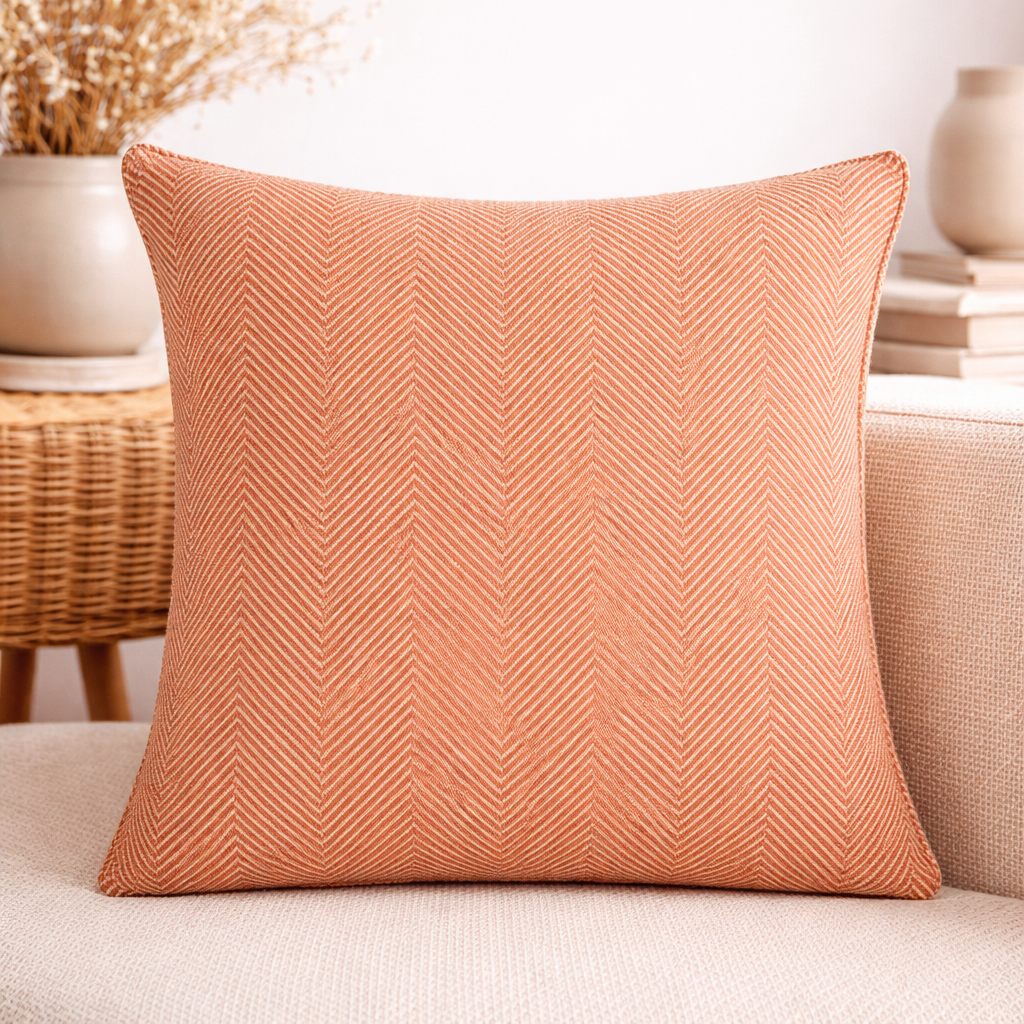 Herringbone Cushion Cover / Terracotta